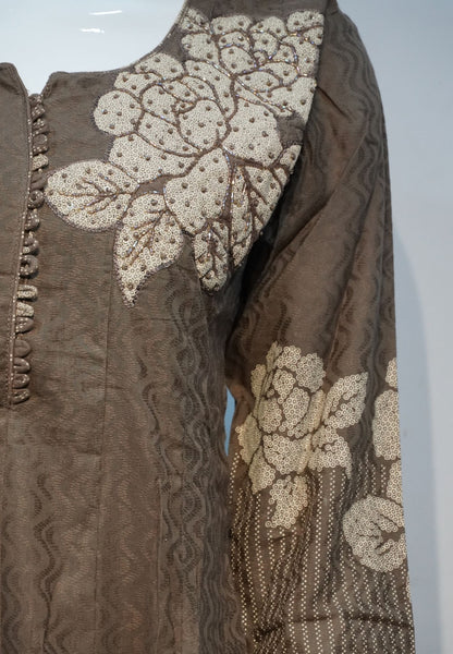3pcs Floral Embroidery Kurti Set