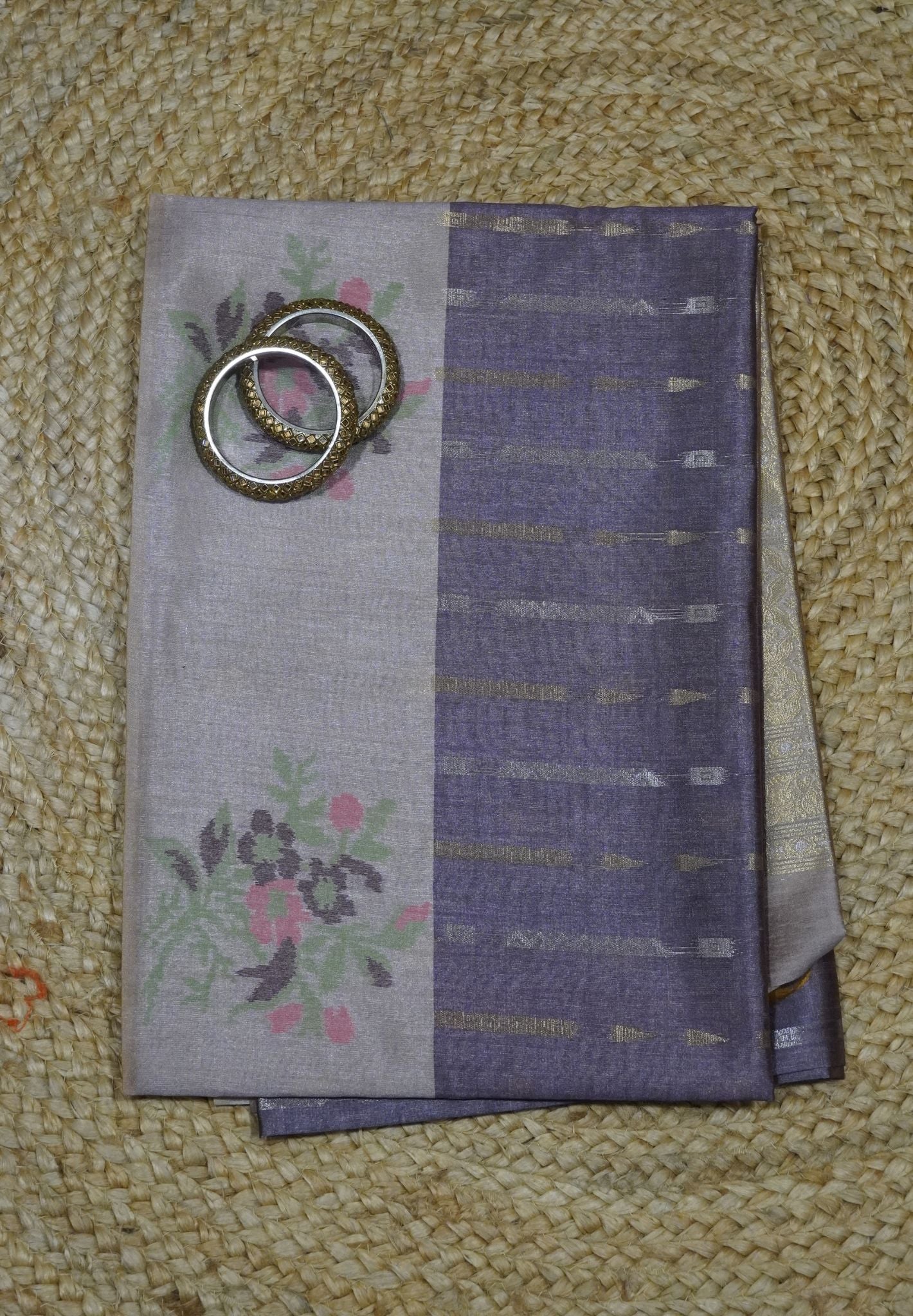 Semi Tussar Saree - Mauve