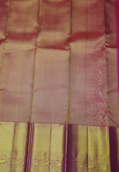 Pure Bridal Kanchipuram Silk Saree-Pink