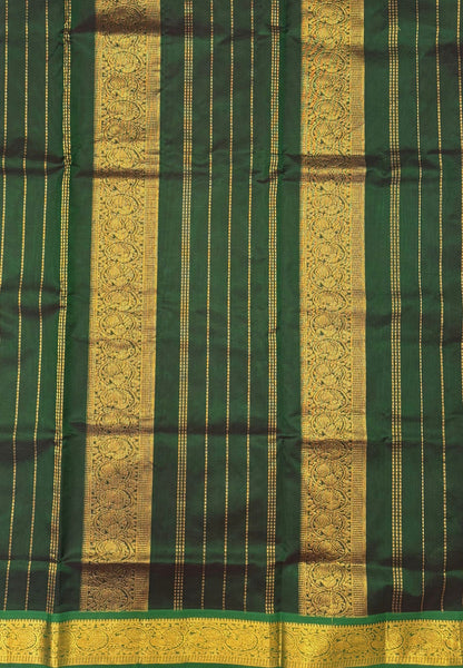 Silk Cotton Saree–Slate Blue-Green in Mini Buttas with Contrast Border