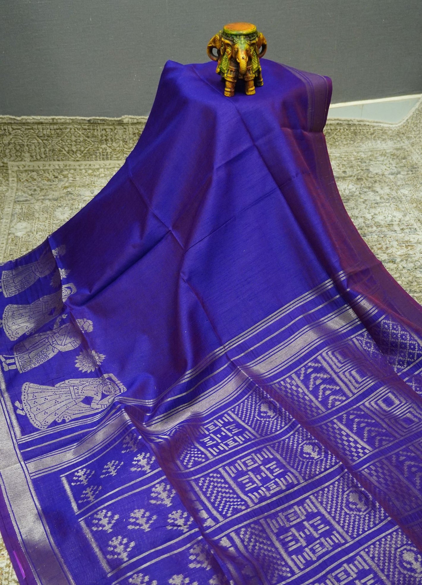 Semi Raw Silk Saree - Voilet with Doll Zari