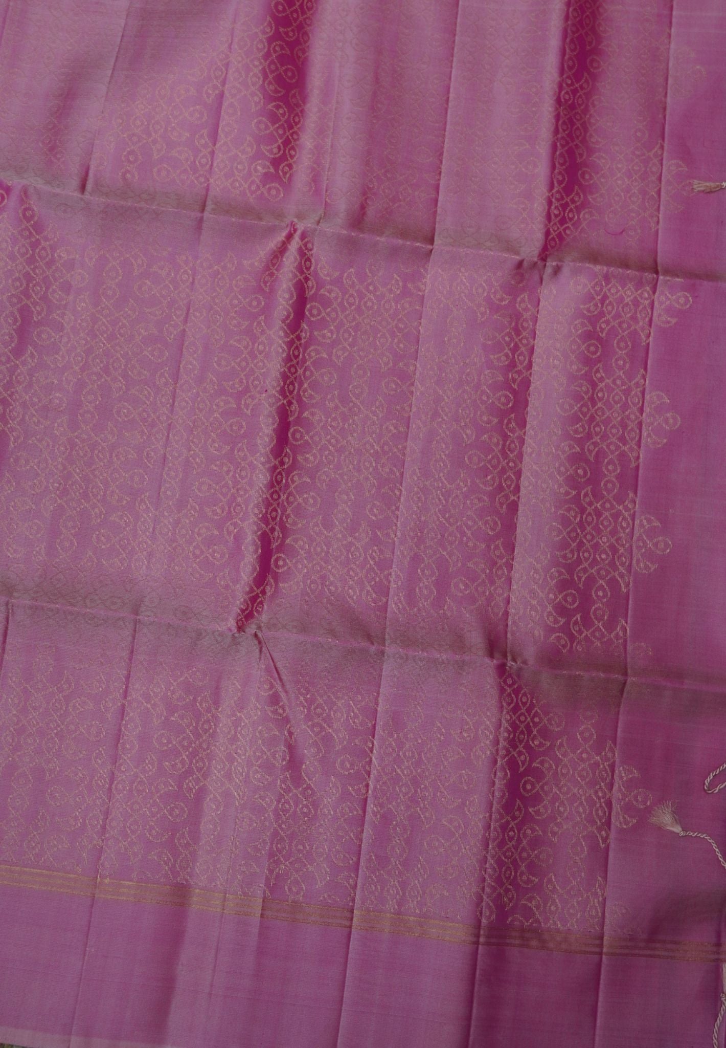 Pure Soft Silk-Dark Purple with Kolam Zari Butta