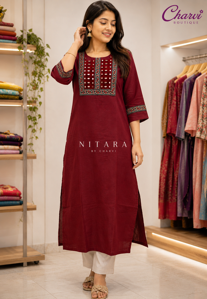 Kurti-Mirror Work
