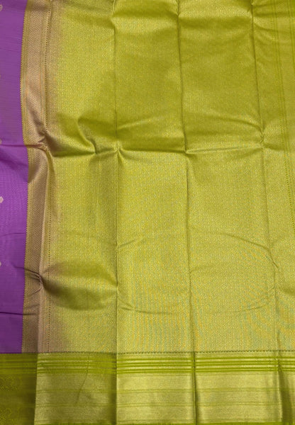 Budget Kanchipuram Saree-Lavender with Contrast Border