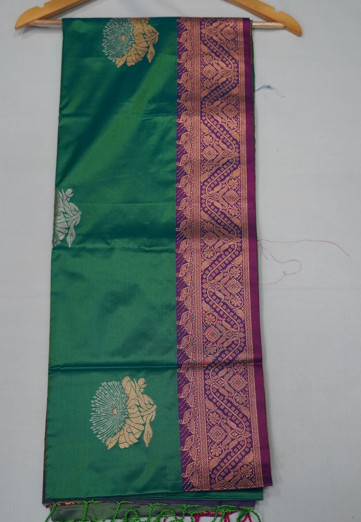 Semi Silk Saree-Teal Green