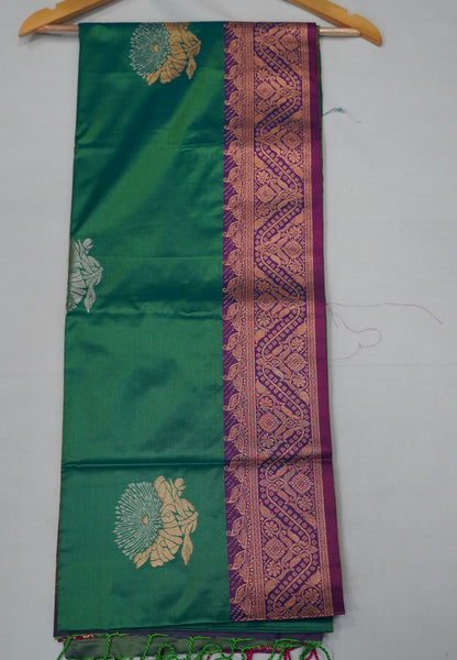 Semi Silk Saree-Teal Green