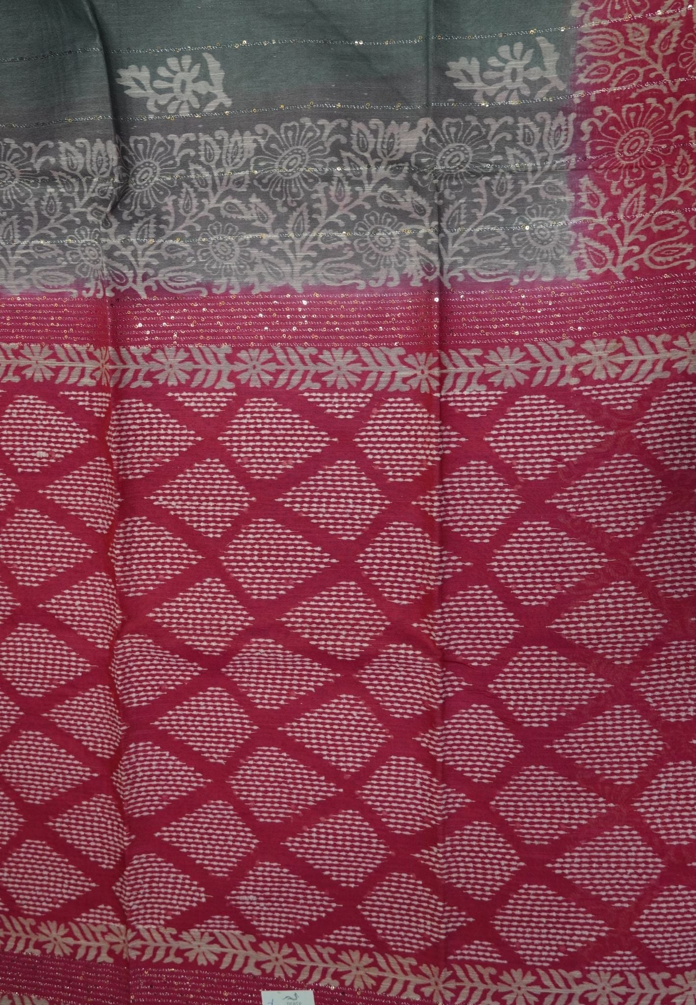 Bhagalpur Cotton Saree-Grey