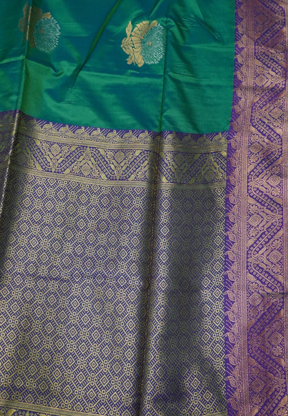 Semi Silk Saree-Teal Green