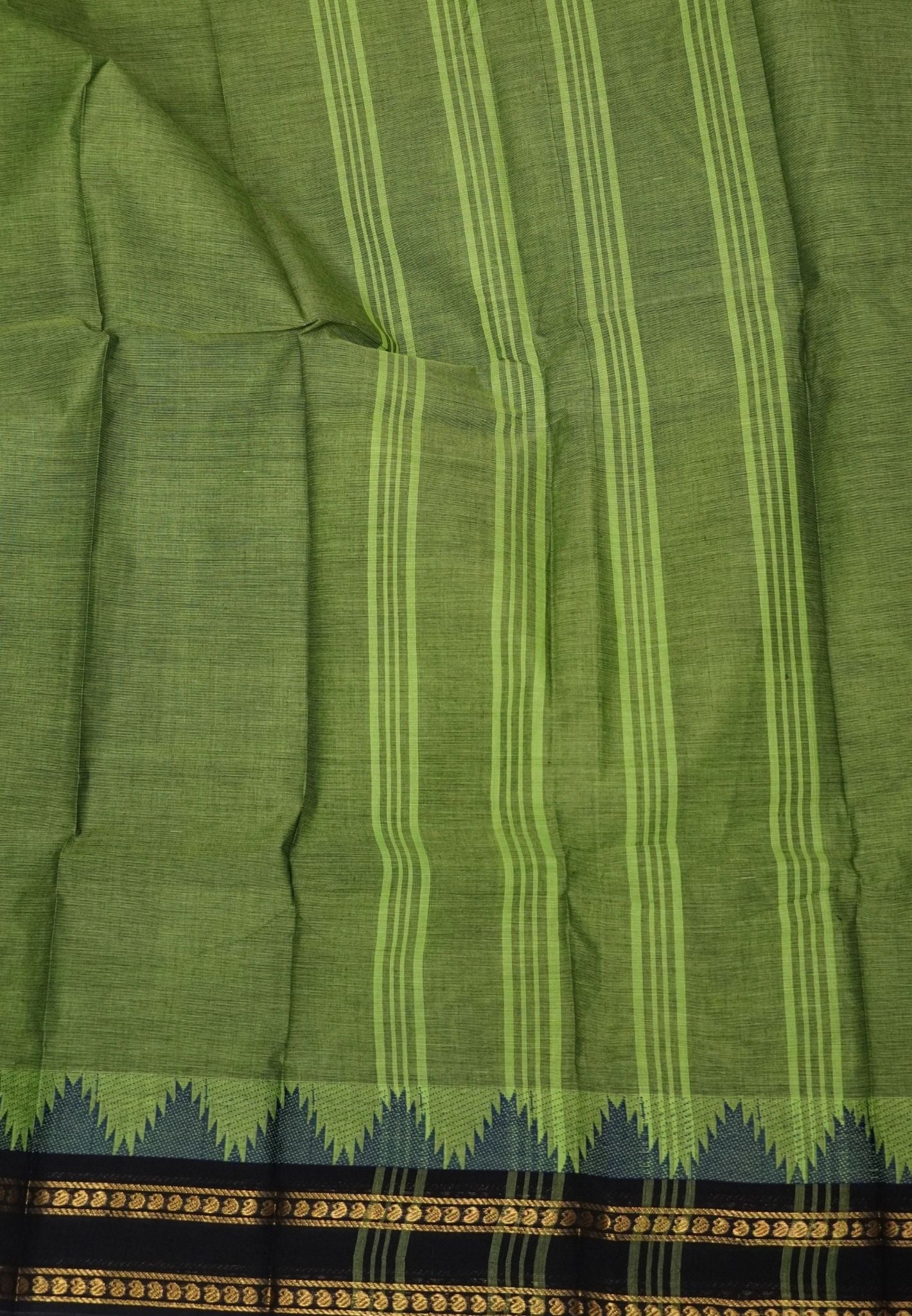 Kanchi Cotton Saree-Light Green with Thazhamboo Border