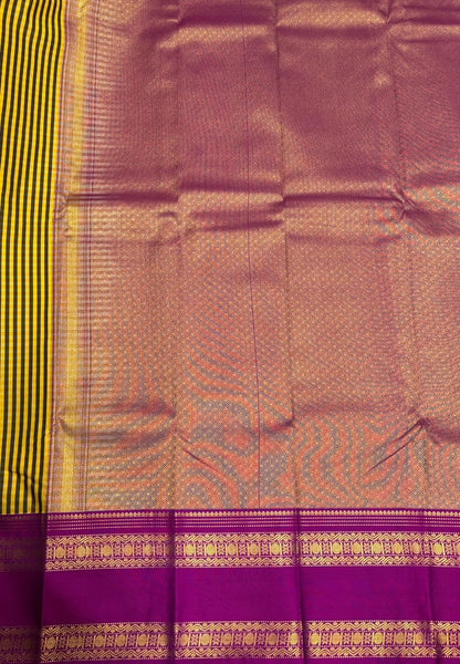 Budget Kanchipuram Saree-Blue with Contrast Border