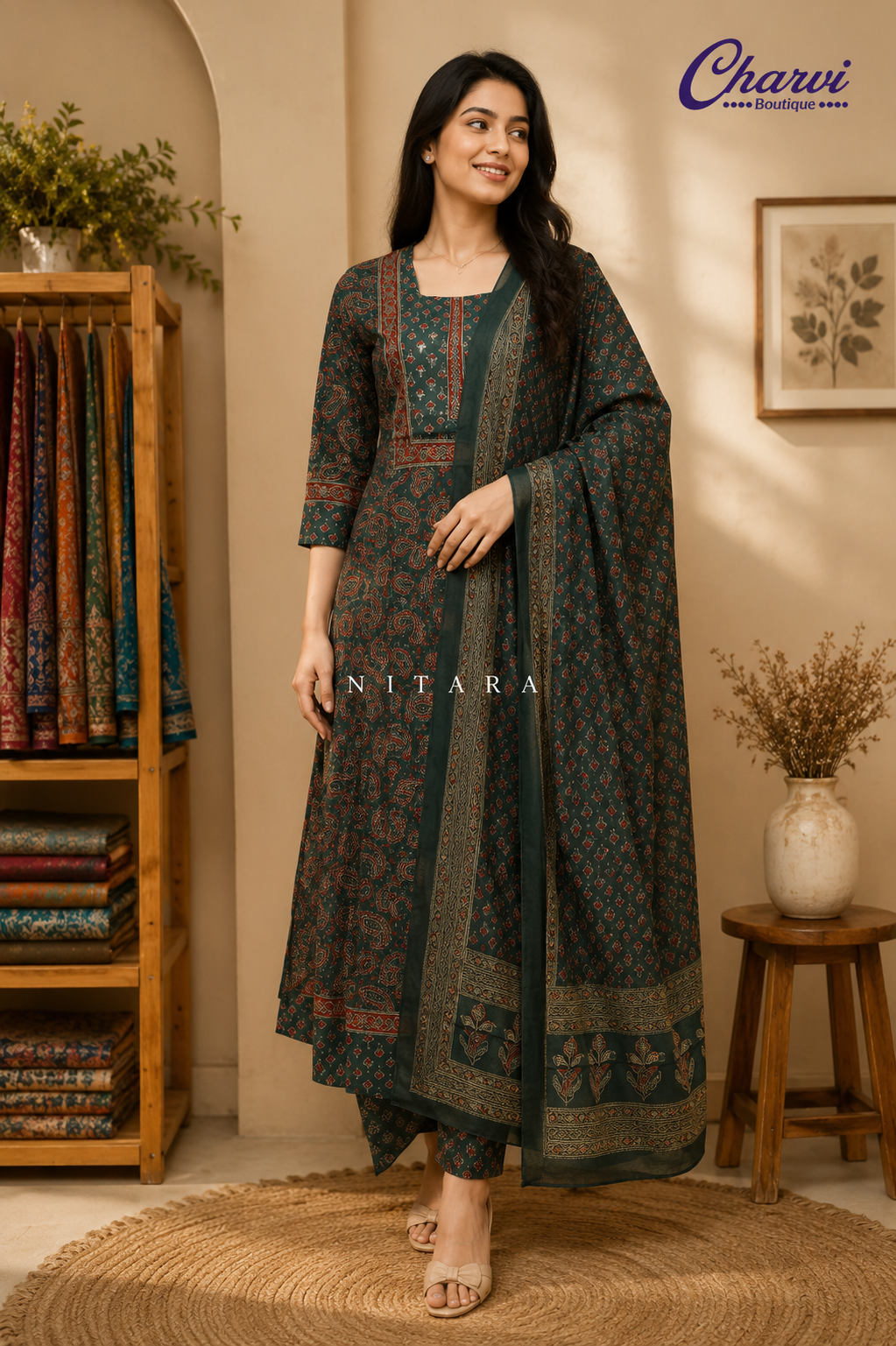 3Pcs Elegant Printed Salwar