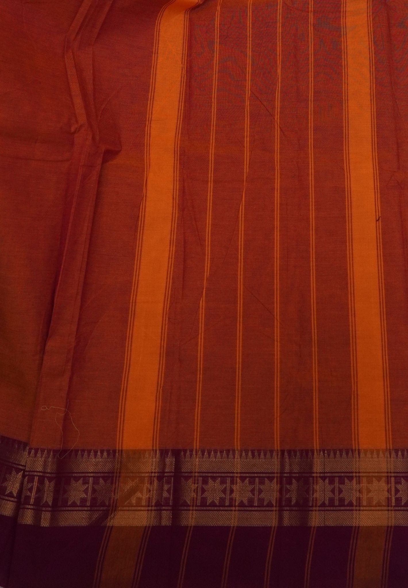 Chettinadu Cotton Saree-Rust