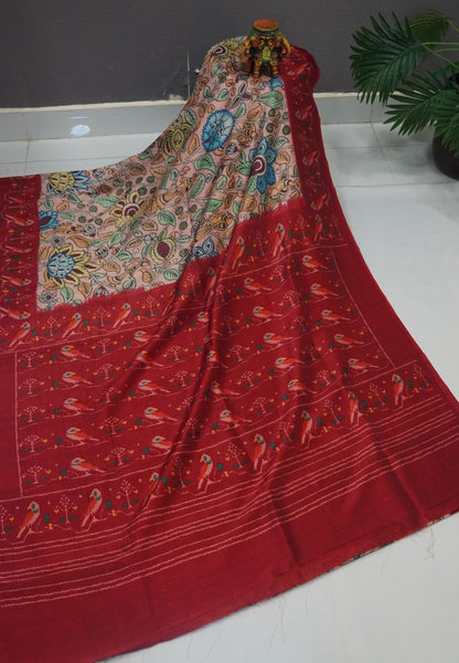 Premium Silk Saree-Dusky Orange