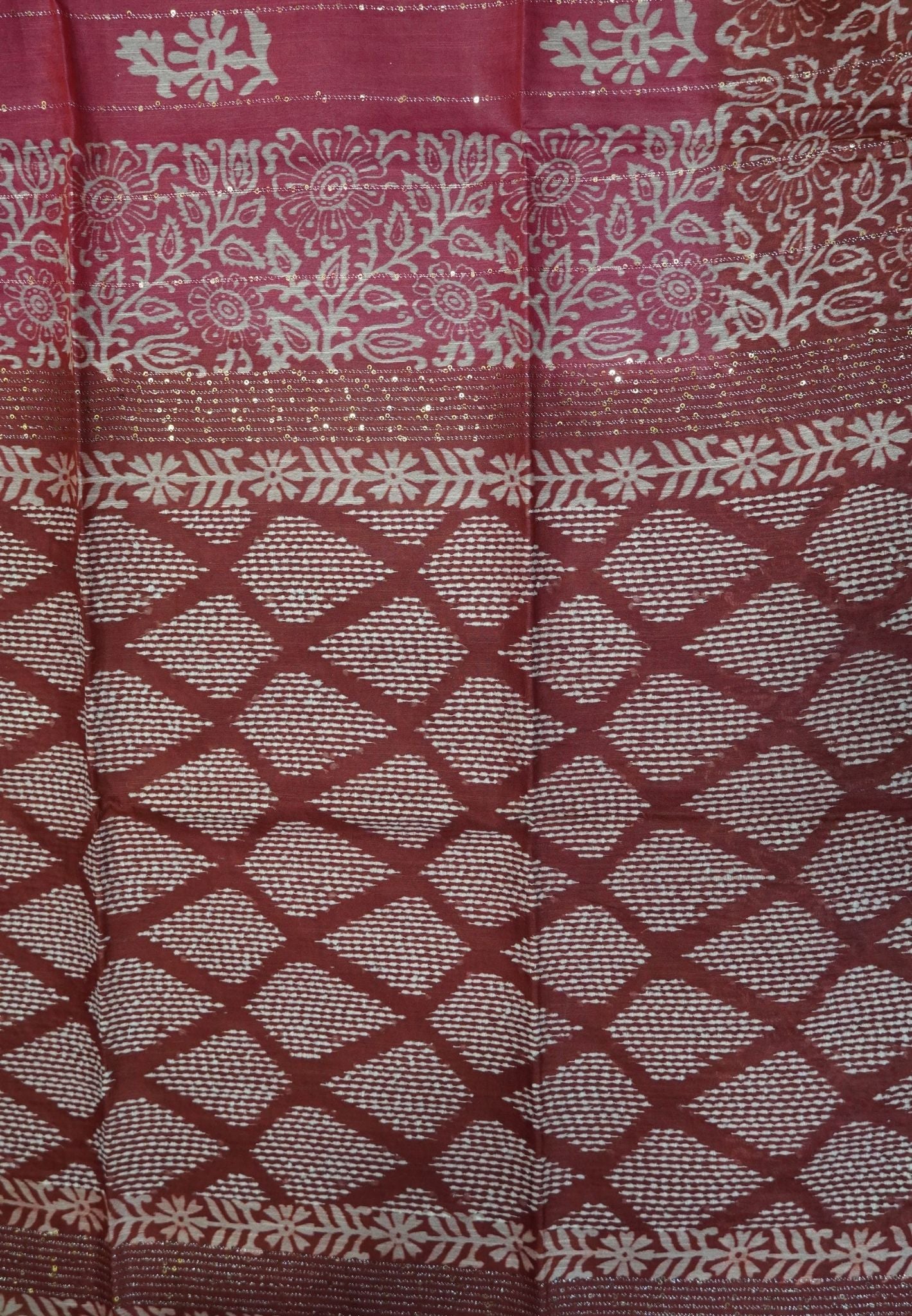 Bhagalpur Cotton Saree-Dark Pink