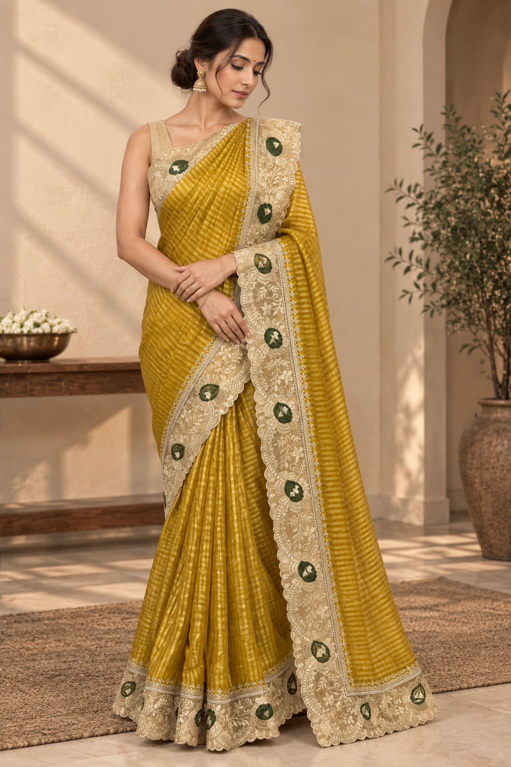 Designer Saree-Yellow