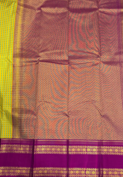 Budget Kanchipuram Saree-Green with Contrast Border