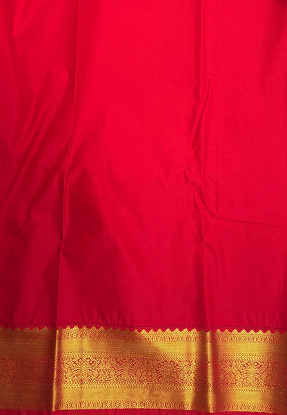 Budget Kanchipuram Saree-Mango Yellow with Contrast Border