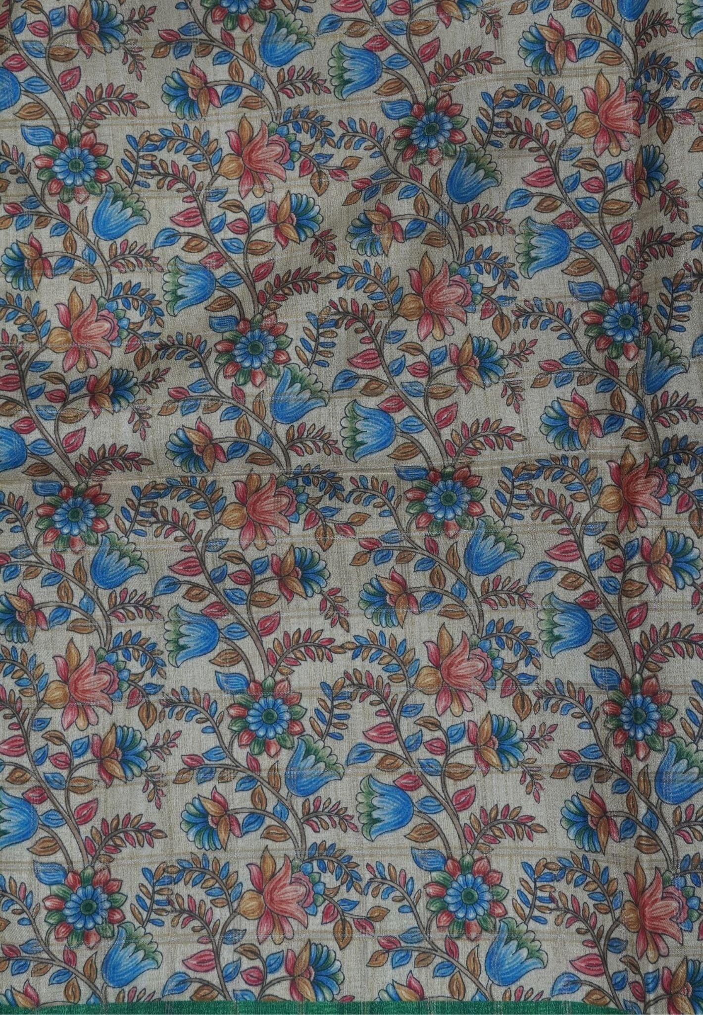 Semi Tussar Saree-Green