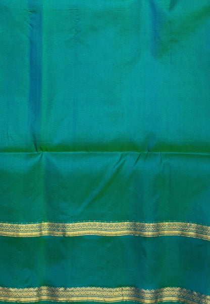 Pure Kanchipuram Silk Saree-Ramar Green In Kadiyal Leaf Jaal Border