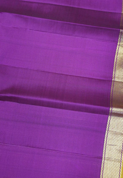 Pure Kanchipuram Silk Saree - Dark Brown with Small Border