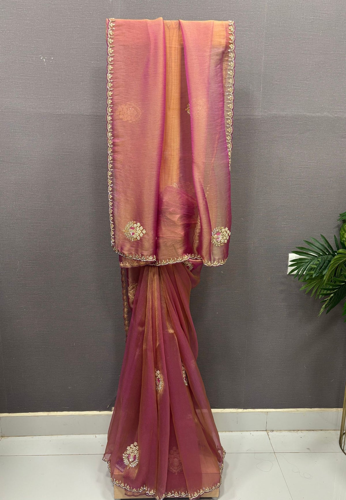 Designer Saree-Pink
