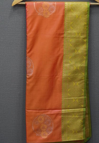 Semi Silk Saree-Pinkish Orange