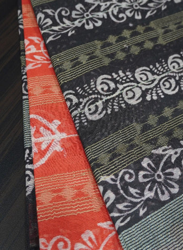 Bhagalpur Tussar Saree - Pale Orange