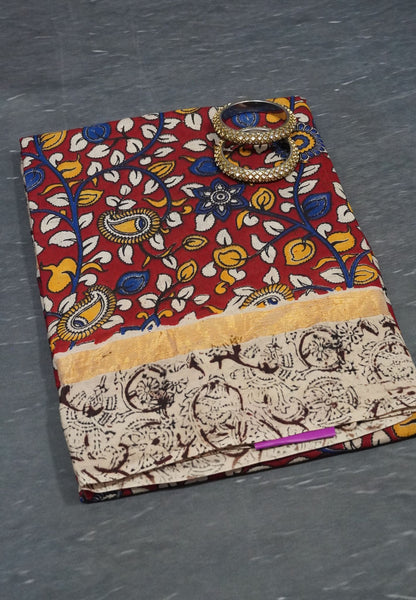 Kalamkari Silk Saree - Maroon