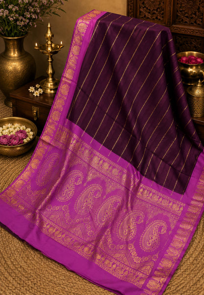 Sungudi Cotton Saree-Araku with Veldhari Pattern & Rich Pallu