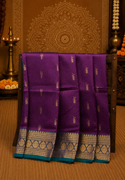 Chettinad Cotton Saree–Wine Vairaoosi