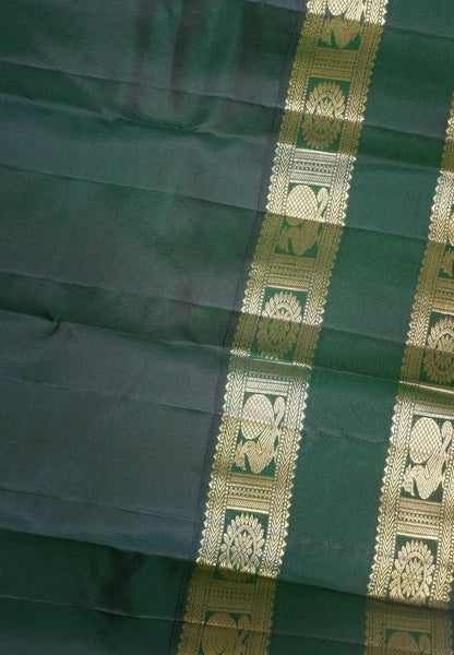 Pure Kanchipuram Silk Saree - Magenta Pink-Green with Retapet Border