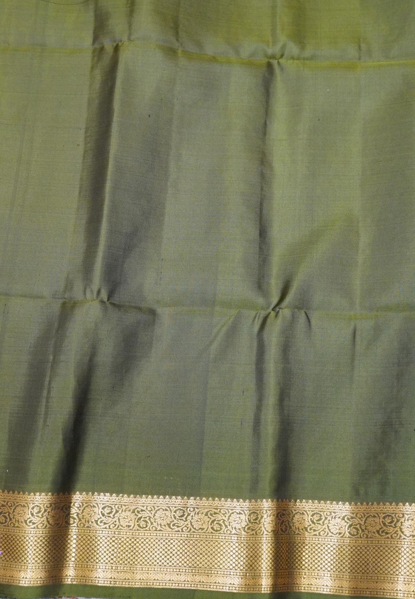 Pure Kanchipuram Silk Saree Rich Paisley Zari Weave Magenta-Olive Green