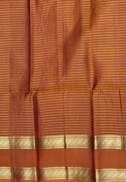 Pure Kanchipuram Silk Saree-Lavender in Zari Checks with Contrast Retapet Border
