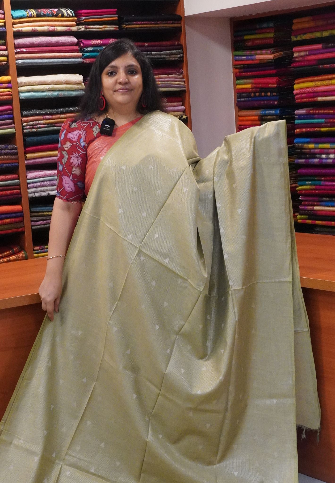 Bhagalpur Tissue Saree- Elachi Green