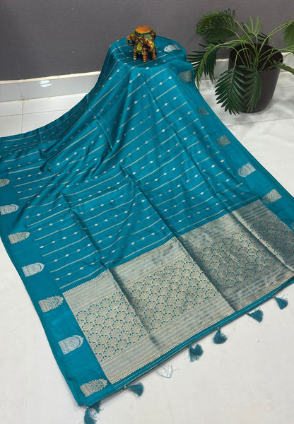 Gaji Silk Saree-Ramar Green with Jumka Zari Butta