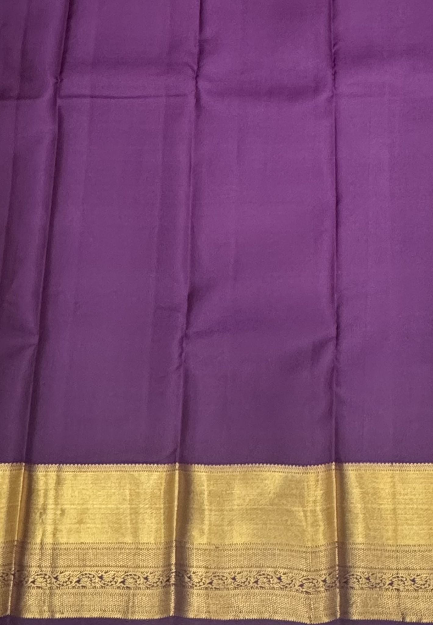 Pure Kanchipuram Silk Saree-Purple with Golden Zari Border