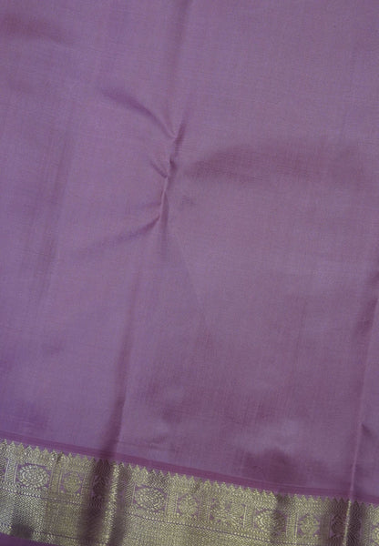 Pure Korvai Kanchipuram Silk Saree-Peacock blue-Light pink with paisley motif