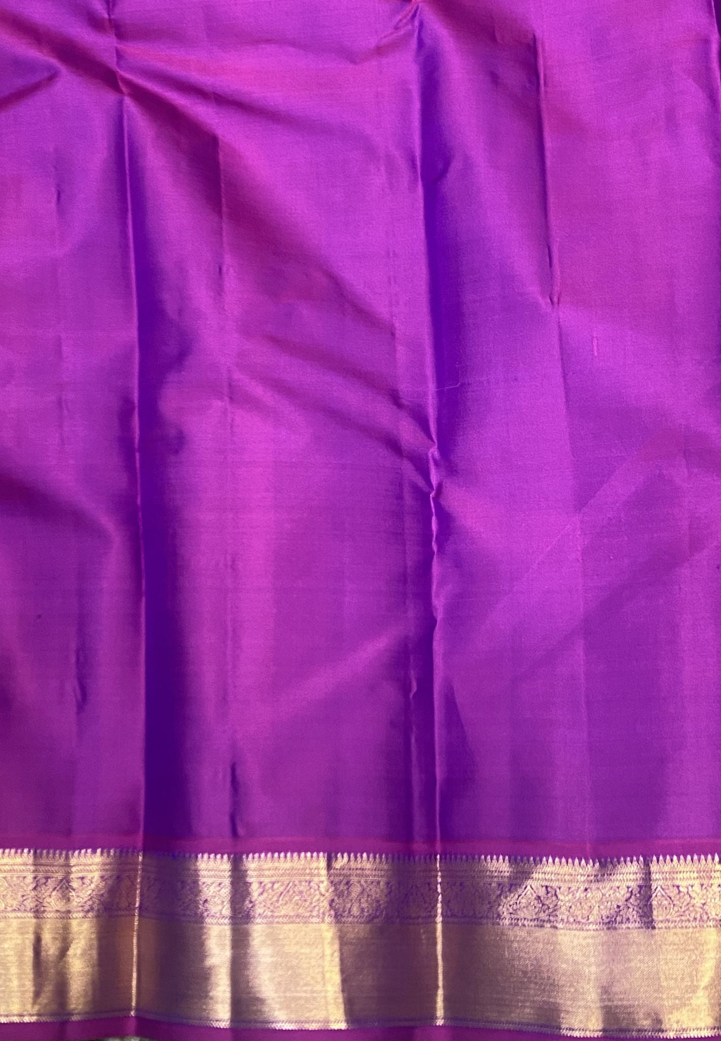 Pure Kanchipuram Silk Saree-Blue with Magenta Border