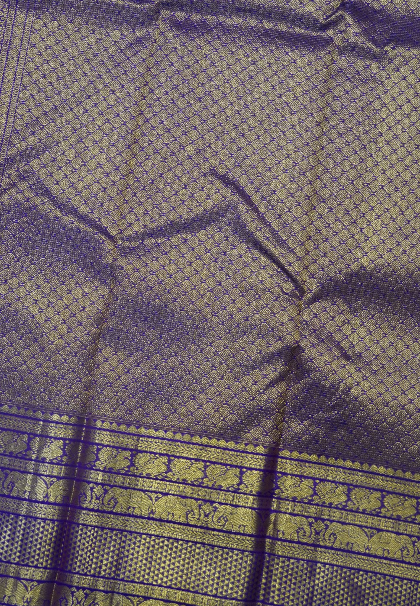 Pure Kanchipuram Silk Saree - Voilet with Vairoosi Pattern