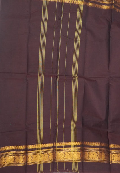 Chettinadu Cotton Saree-Deep Maroon with Mayil Border