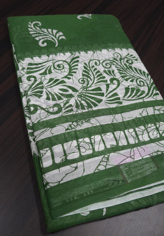 Cotton Saree - Green
