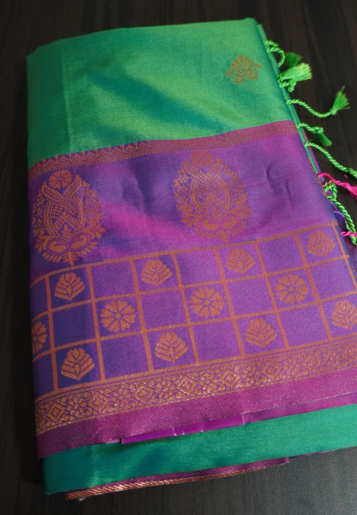 Semi Soft Silk Saree - Teal Green