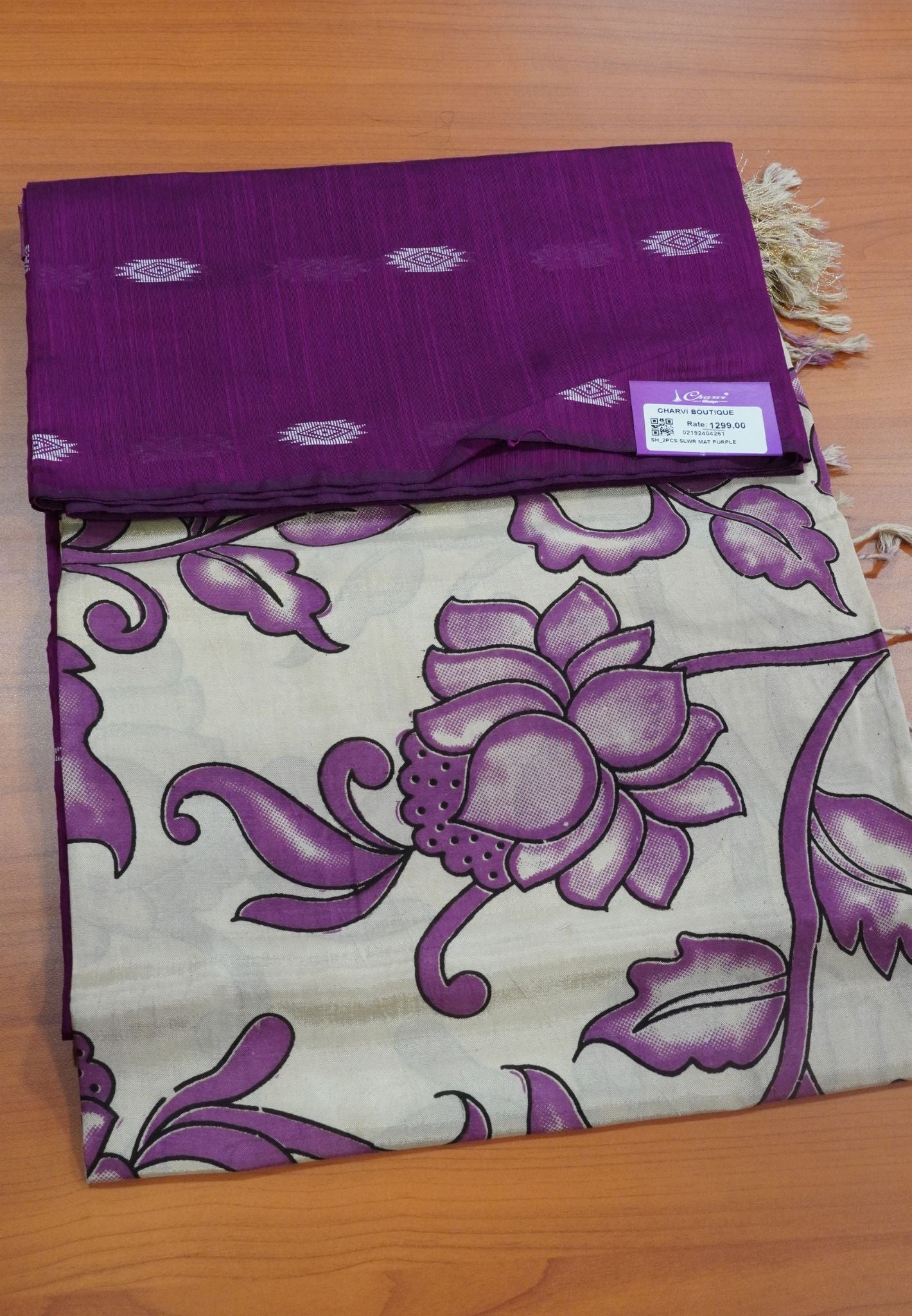Unstitched Sawar Suit - Kalamkari Dupatta