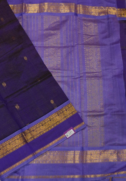 Pure Silk Cotton Saree-Tone of Violet with Contrast Border in Vairaoosi