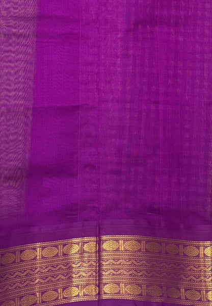 Pure Silk Cotton Saree-Green In Kalyani Zari With Contrast Border