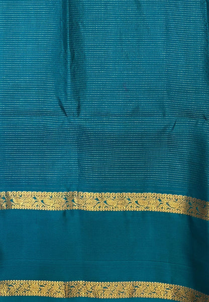 Pure Kanchipuram Silk Saree-Light Peach Pink With Contrast Border
