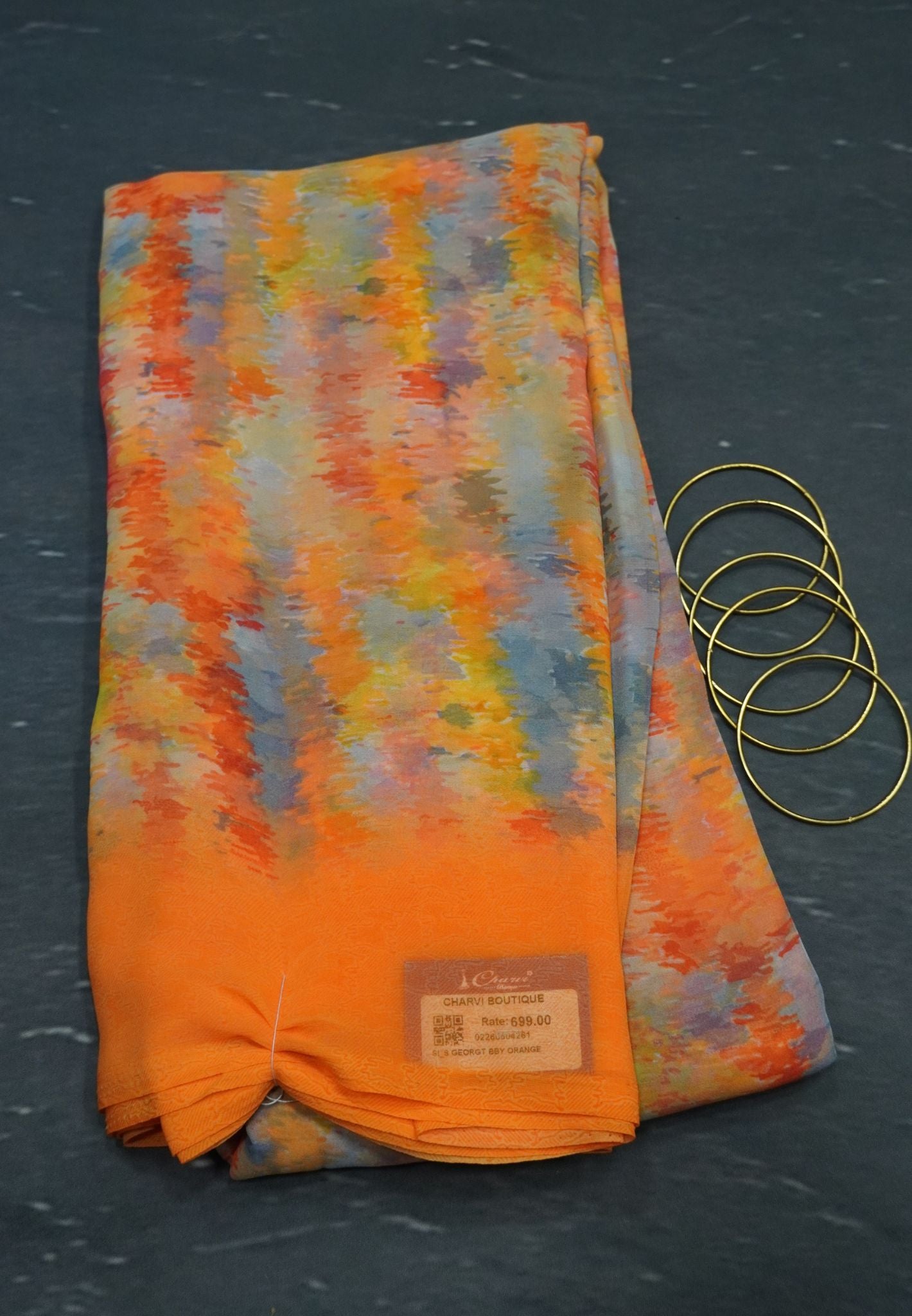 Chiffon Saree -Orange