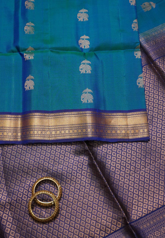 Pure Silk Saree - Peacock Blue