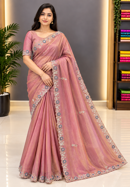 Designer Saree-Pink