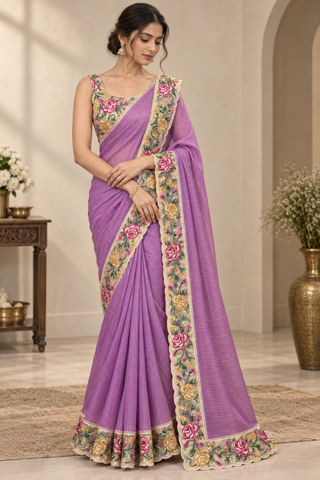 Designer Saree-Purple